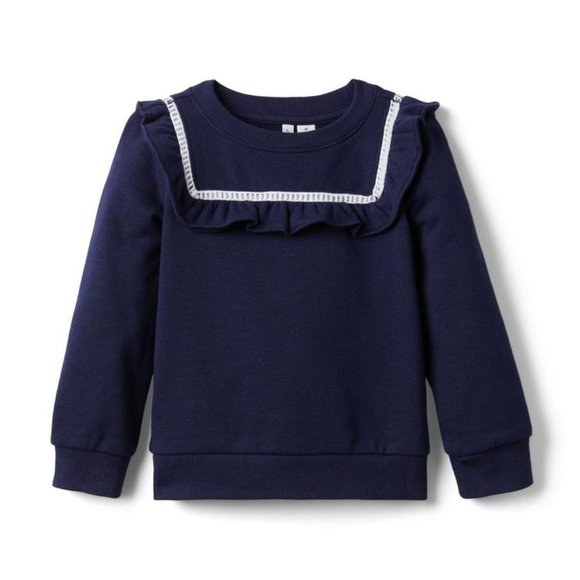 Janie and Jack Ruffle Fleece Sweatshirt 6-12 Months - Picture 1 of 5
